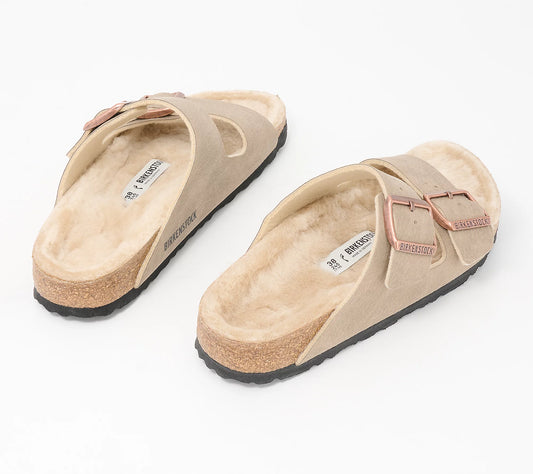 Birkenstock Shearling Two-Strap Sandal - Arizona